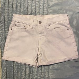 Levi Strauss & Co white high-rise jean shorts